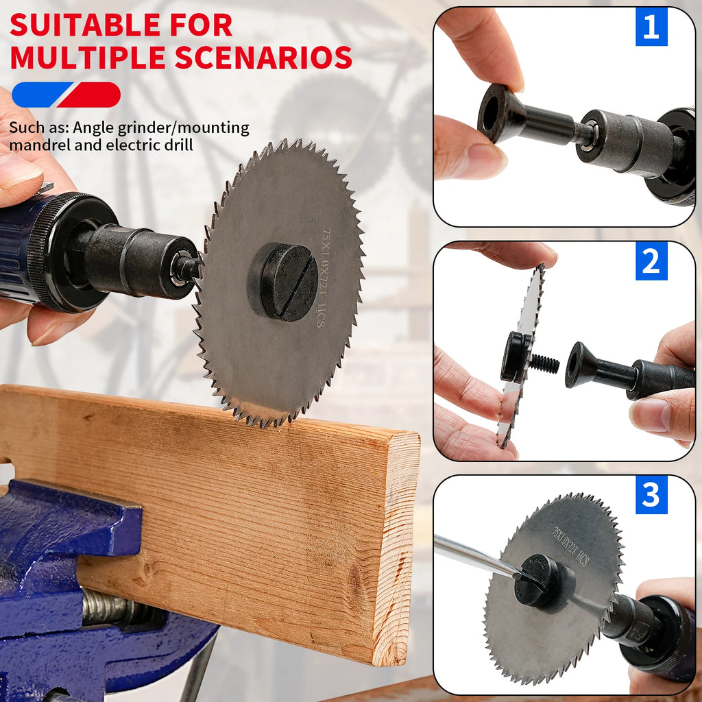 75Mm Carbide Circular Saw Blade 3 " Cutting Disc Power Tool Accessories for Wood Plastic Cutting 72T Saw Disc