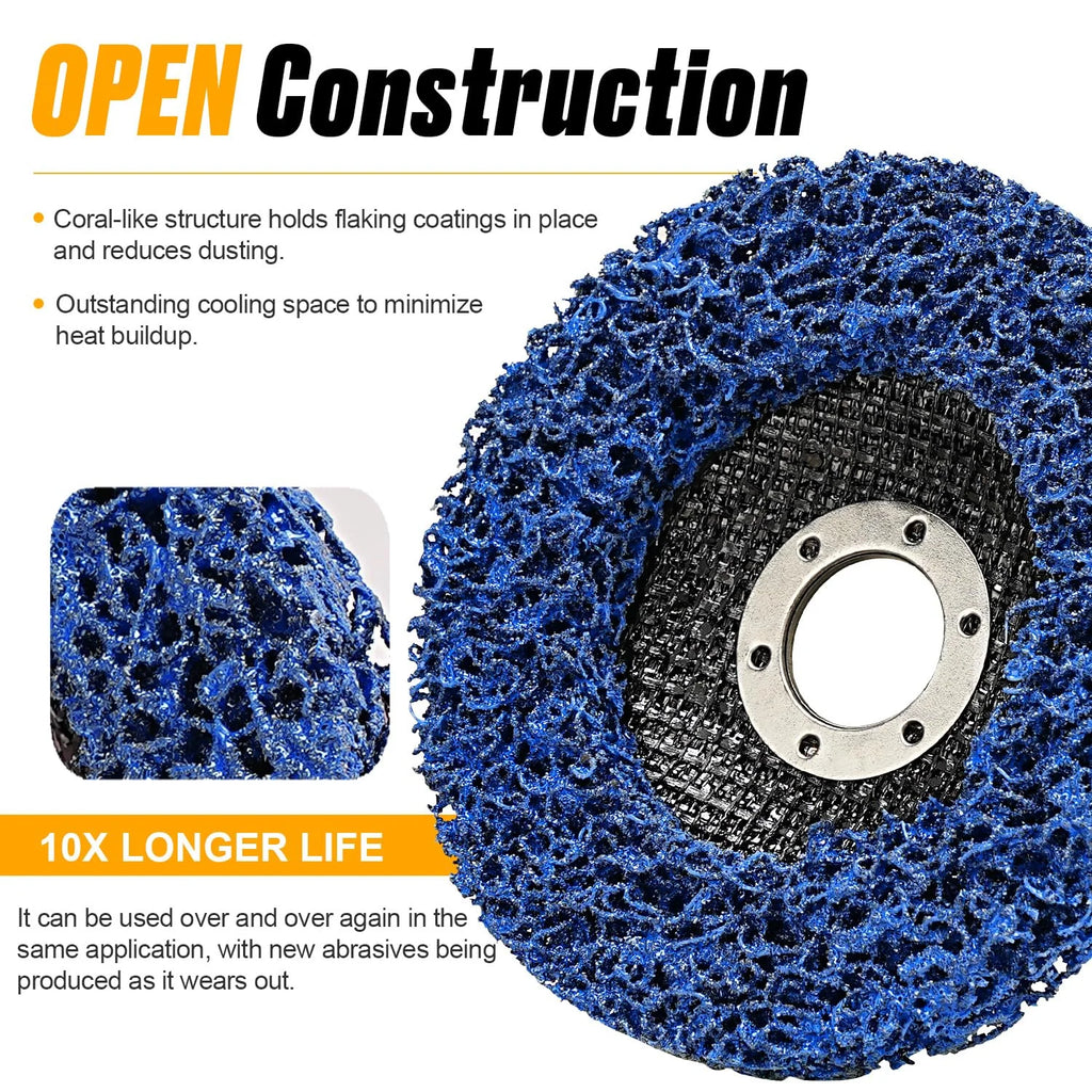 1Pcs100/115/125Mm Coral Disc Poly Strip Disc Diamond Grinding Wheel Flap Disc for Angle Grinder Paint Rust Removal Clean Abrasiv