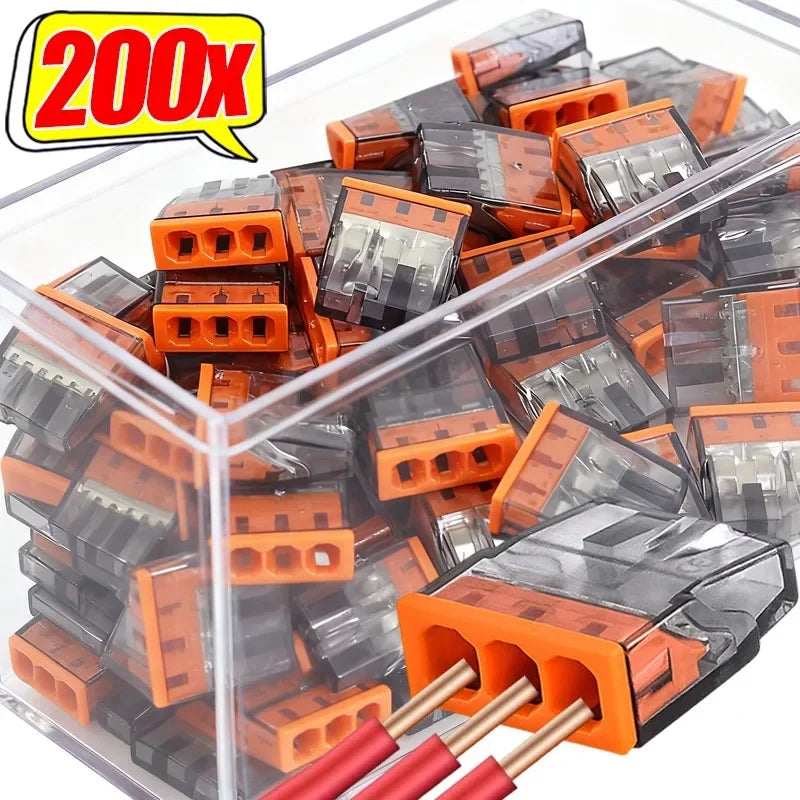 Quick-Lock Wire Connectors – 3-Hole Electrical Splice Terminals – 50PCS | Gearelo