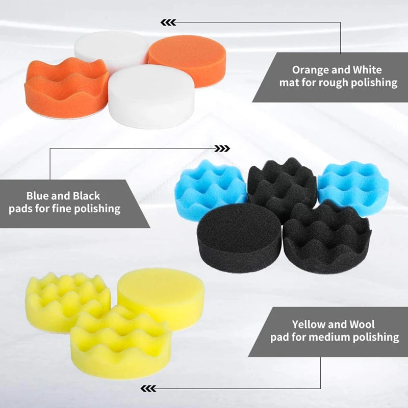 Car Polishing Foam Pad Kit – Buffer Wax Pads for Auto Scratch Removal, 5–39pc | Gearelo
