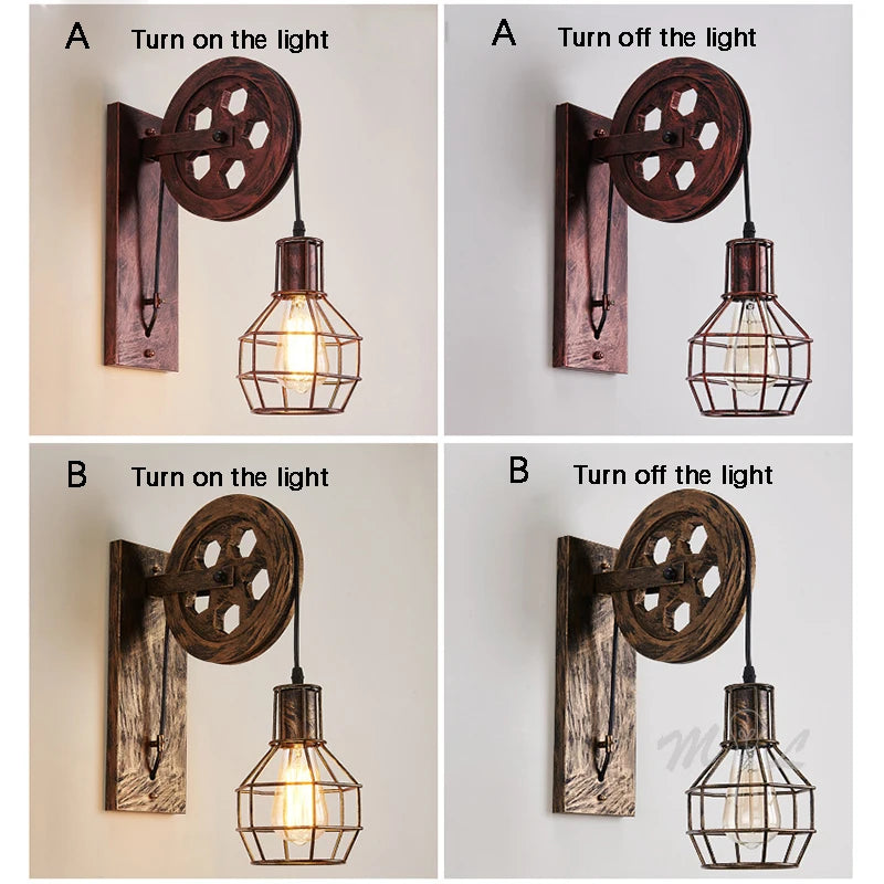 Retro Vintage LED Wall Sconce – Industrial Rustic Light Fixture | Gearelo