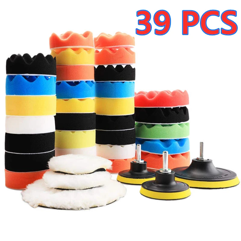 Car Polishing Foam Pad Kit – Buffer Wax Pads for Auto Scratch Removal, 5–39pc | Gearelo