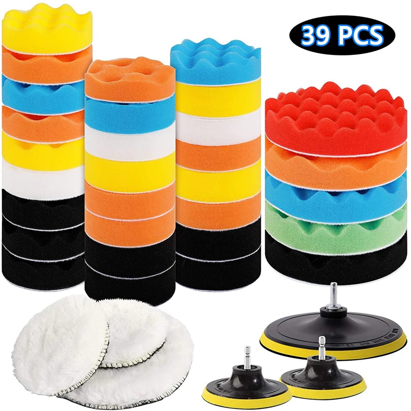 Car Polishing Foam Pad Kit – Buffer Wax Pads for Auto Scratch Removal, 5–39pc | Gearelo