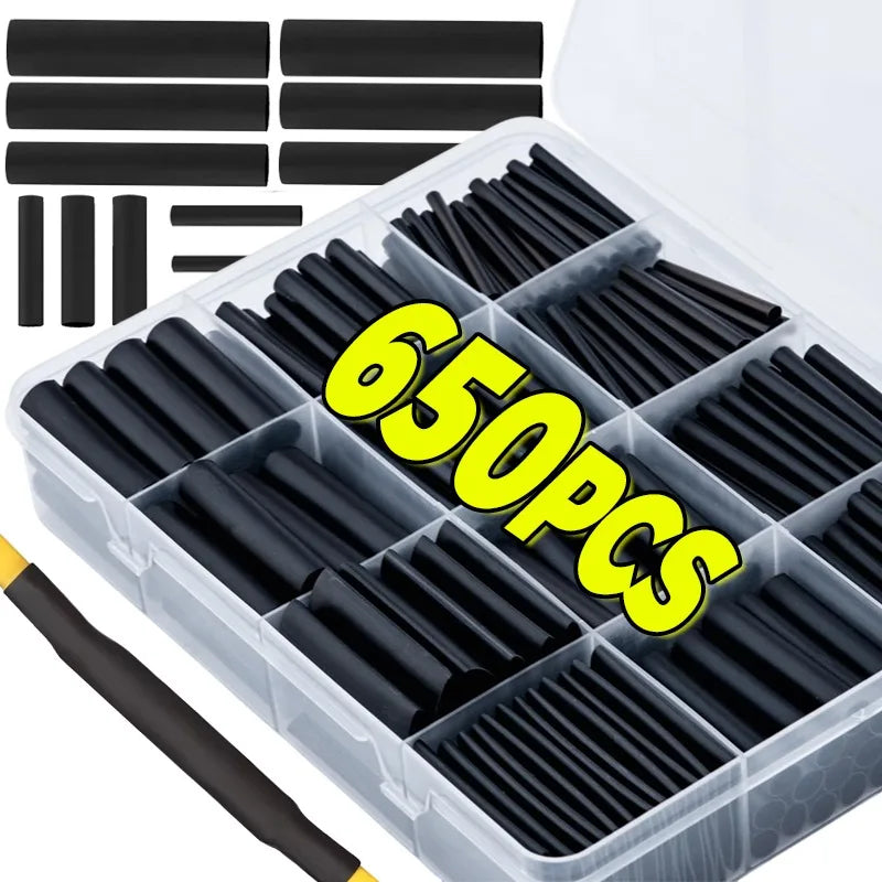 Heat Shrink Tubing Kit – Assorted Sizes Electrical Wire Sleeving – 650PCS | Gearelo