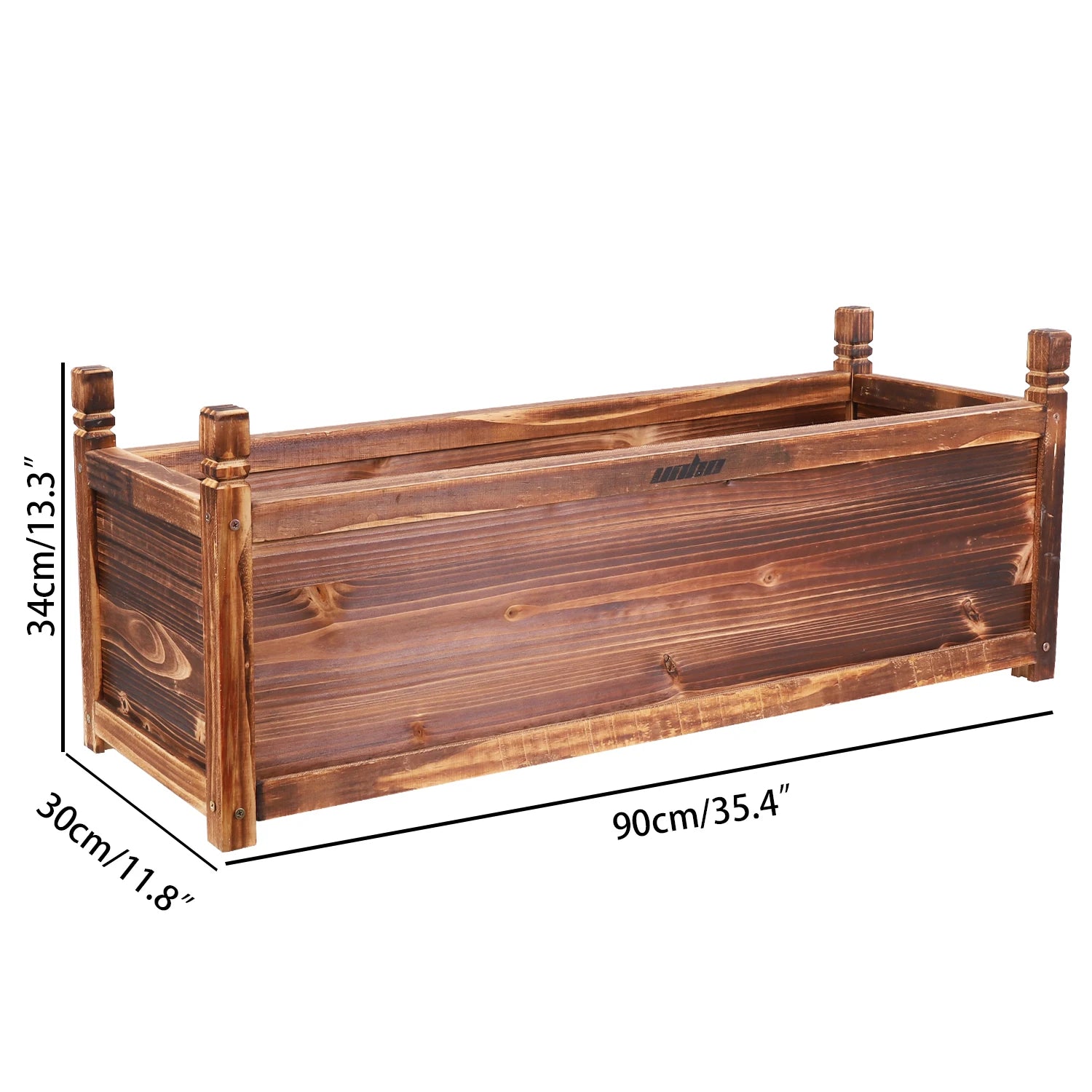 Wooden Raised Flower Bed Planter – Indoor/Outdoor Vegetable & Herb Box – Dark Brown M | Gearelo