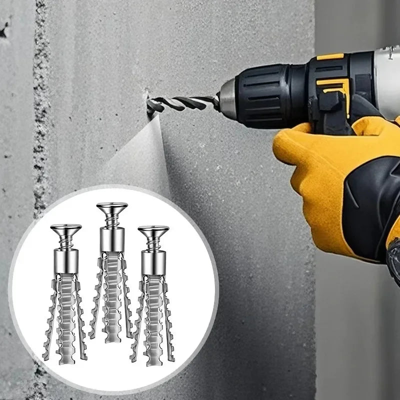 Hollow Wall Anchor Kit – 6/8mm Metal Expansion Screws & Plastic Plugs – 6mm | Gearelo