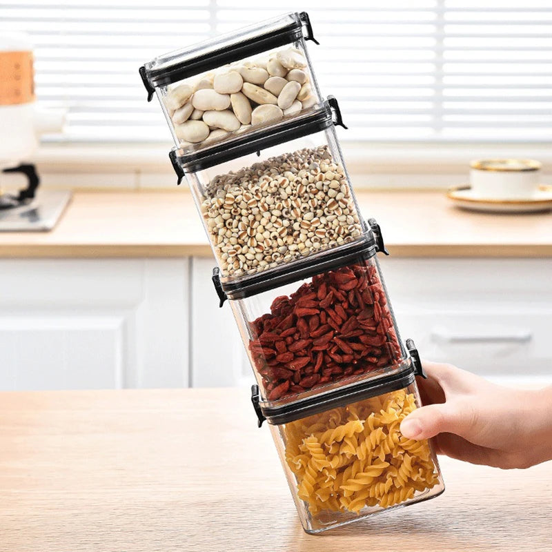 Airtight Kitchen Storage Jars Set – Moisture-Proof Grain & Seasoning Organizer | Gearelo