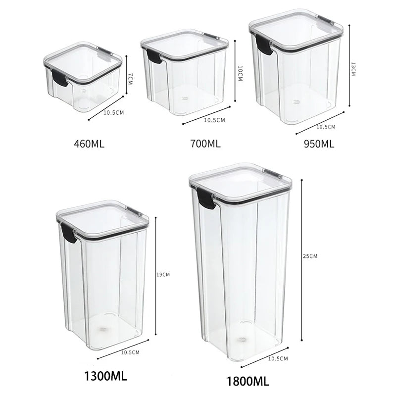 Airtight Kitchen Storage Jars Set – Moisture-Proof Grain & Seasoning Organizer | Gearelo
