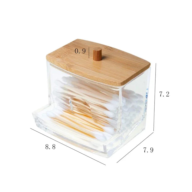 Cotton Swab Storage Box – Transparent Flip Lid Q-Tip Container | Gearelo