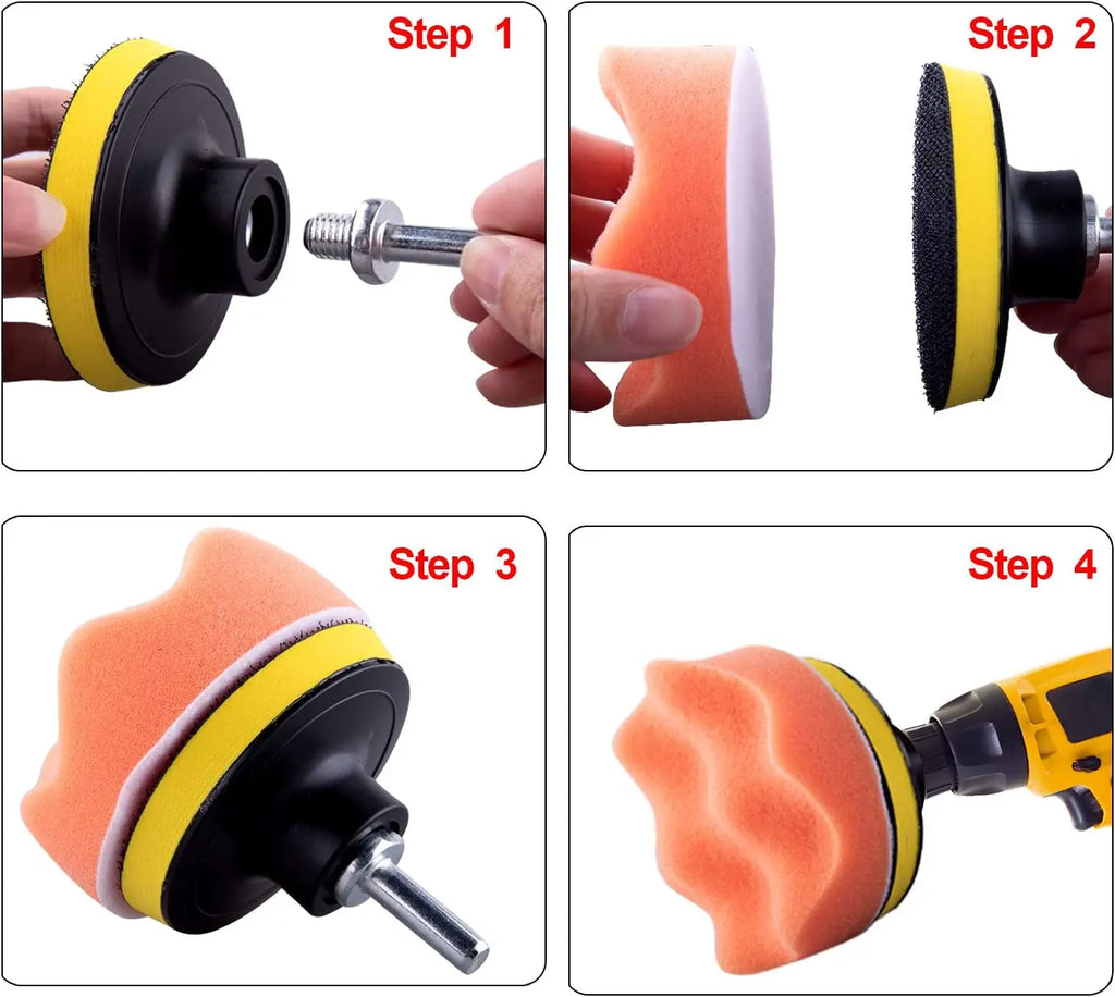 Car Headlight Restoration Kit – 3" Sanding & Polishing Pad Set, 15–65pc | Gearelo