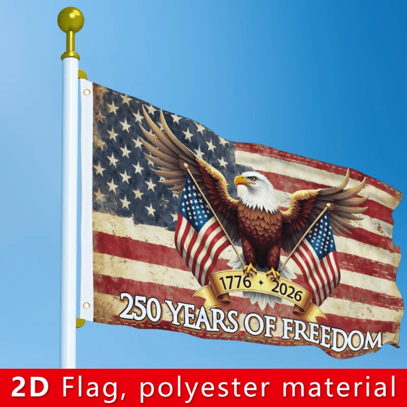 250th Anniversary Liberty Flag – 1776–2026 Bald Eagle Double-Sided Outdoor Flag | Gearelo