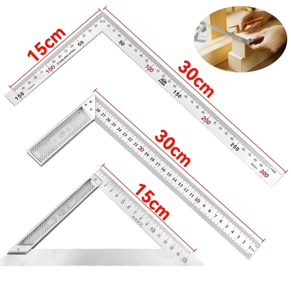 Aluminum Alloy 90° Right Angle Square Ruler – Woodworking Measuring Gauge | Gearelo