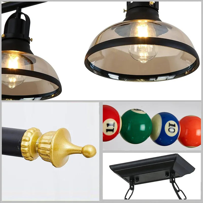 Retro Billiard LED Pendant Lamp – 3-Shade Adjustable Industrial Chandelier | Gearelo