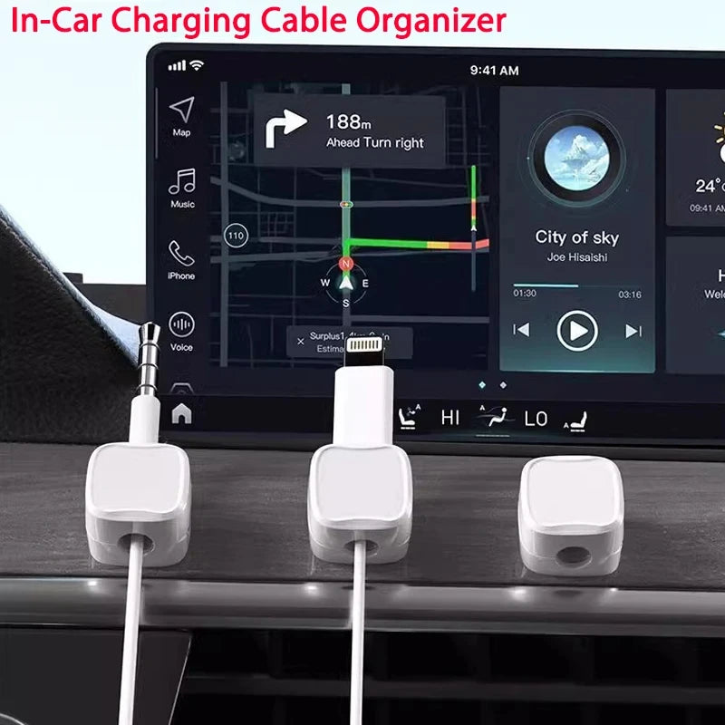 Magnetic Cable Clips – Self-Adhesive Wire & Cord Organizer for Desk – 12pcs black | Gearelo