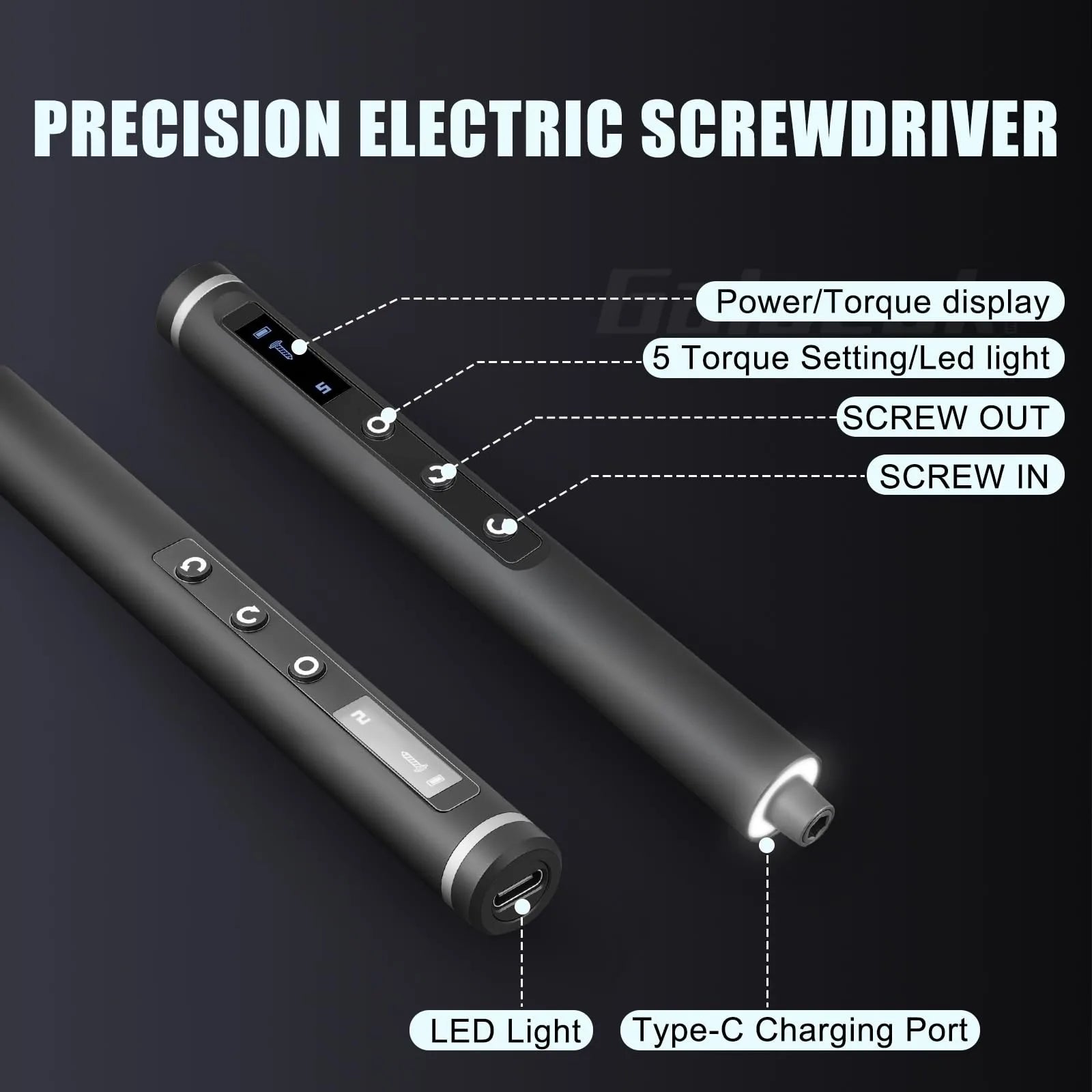 49-in-1 Electric Screwdriver Set – 5 Torque Settings, Flexible Shaft | Gearelo