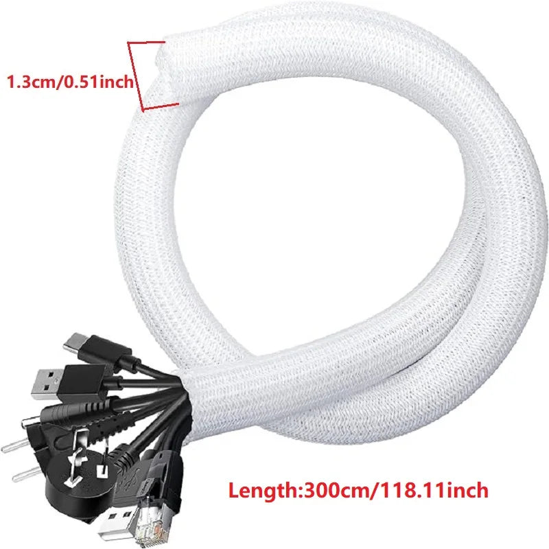 Braided Cable Sleeve PET Nylon – Flexible Wire Protector, 1/3/5m | Gearelo