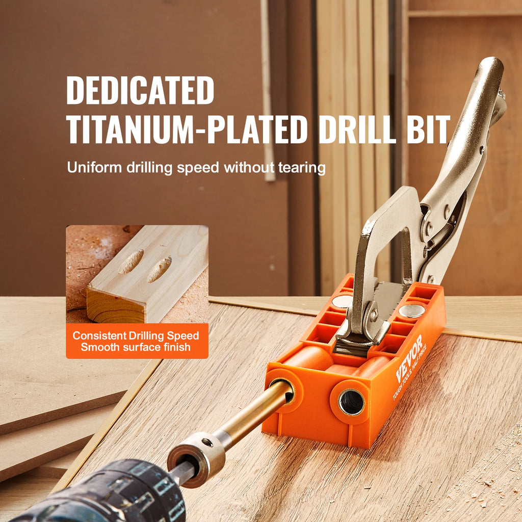 Mini Pocket Hole Jig Kit – 56 Pcs with C-Clamp & Step Drill