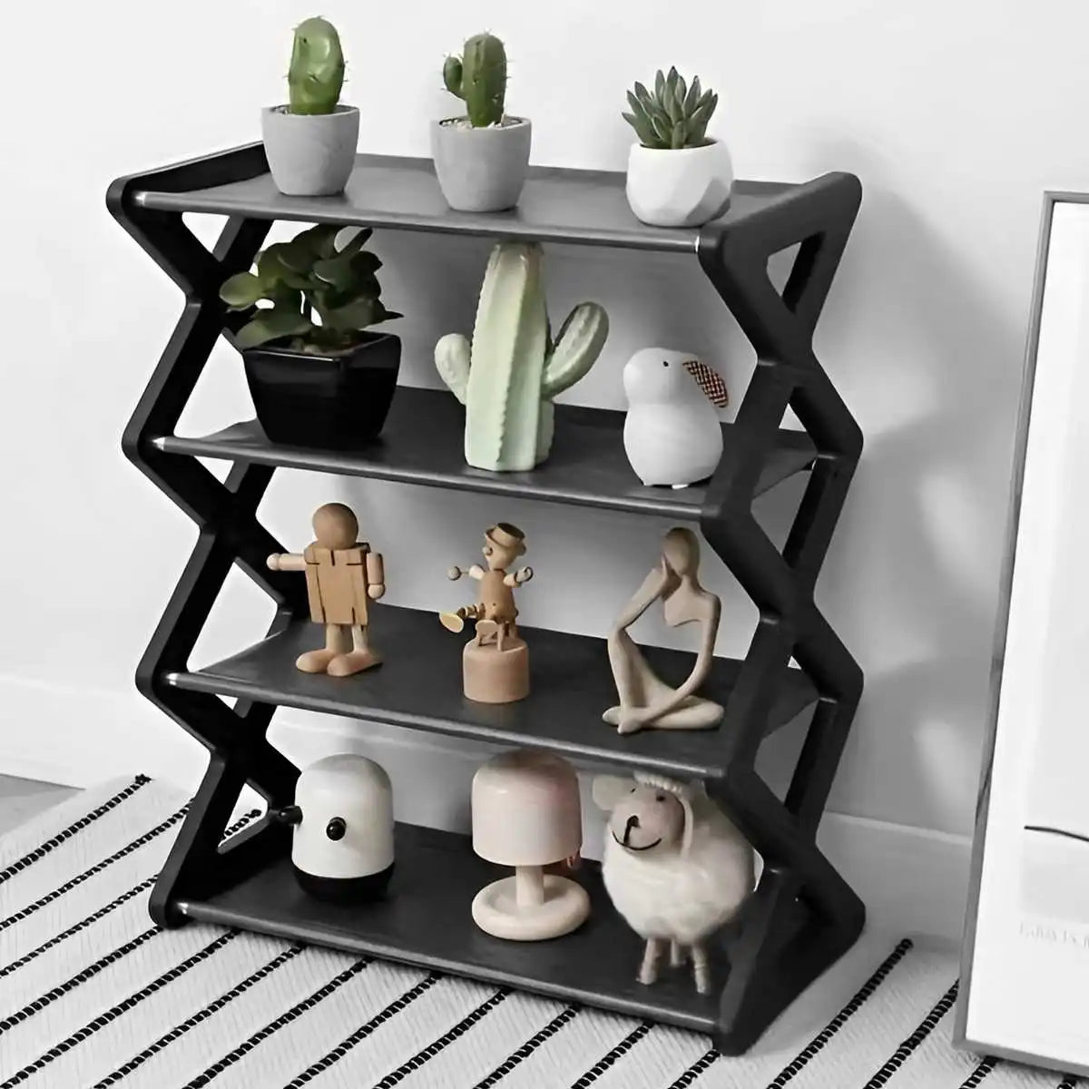 4-Tier X-Type Shoe Rack Organizer – Multifunctional Home & Dorm – 4-layer-A | Gearelo