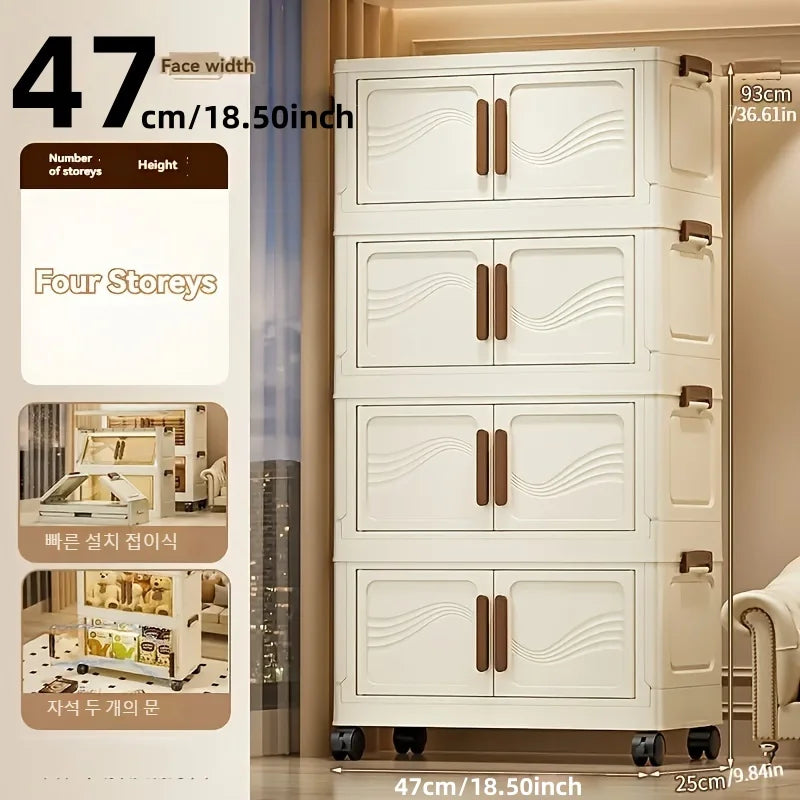 Foldable Storage Box with Clear Door – Clothes, Books & Toy Organizer | Gearelo