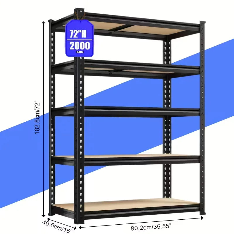 Heavy Duty Garage Shelving 72"/60"H – 2000lb Adjustable Metal Shelves | Gearelo