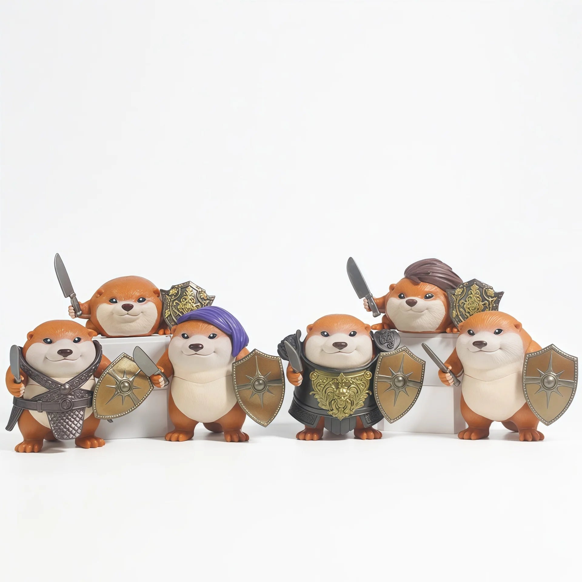 What The Dog Doing Knife Shield Figure Set – Desktop Ornament 6pcs | Gearelo