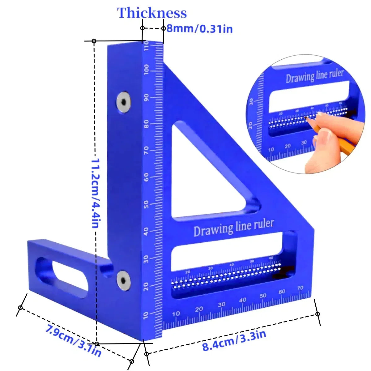 Multi-Angle Carpenter T-Square – Precision Aluminum Scribing Ruler for Woodworking | Gearelo