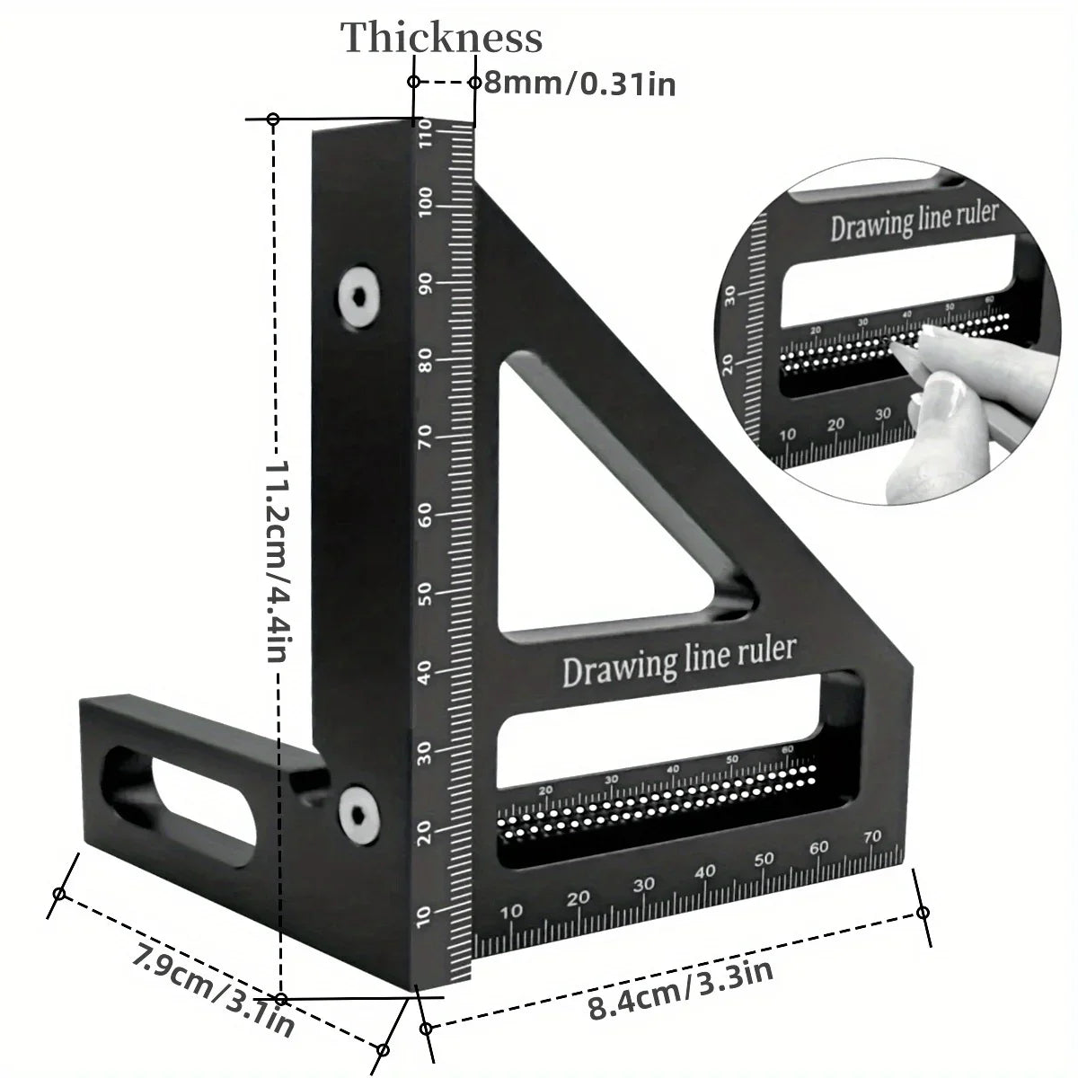Multi-Angle Carpenter T-Square – Precision Aluminum Scribing Ruler for Woodworking | Gearelo