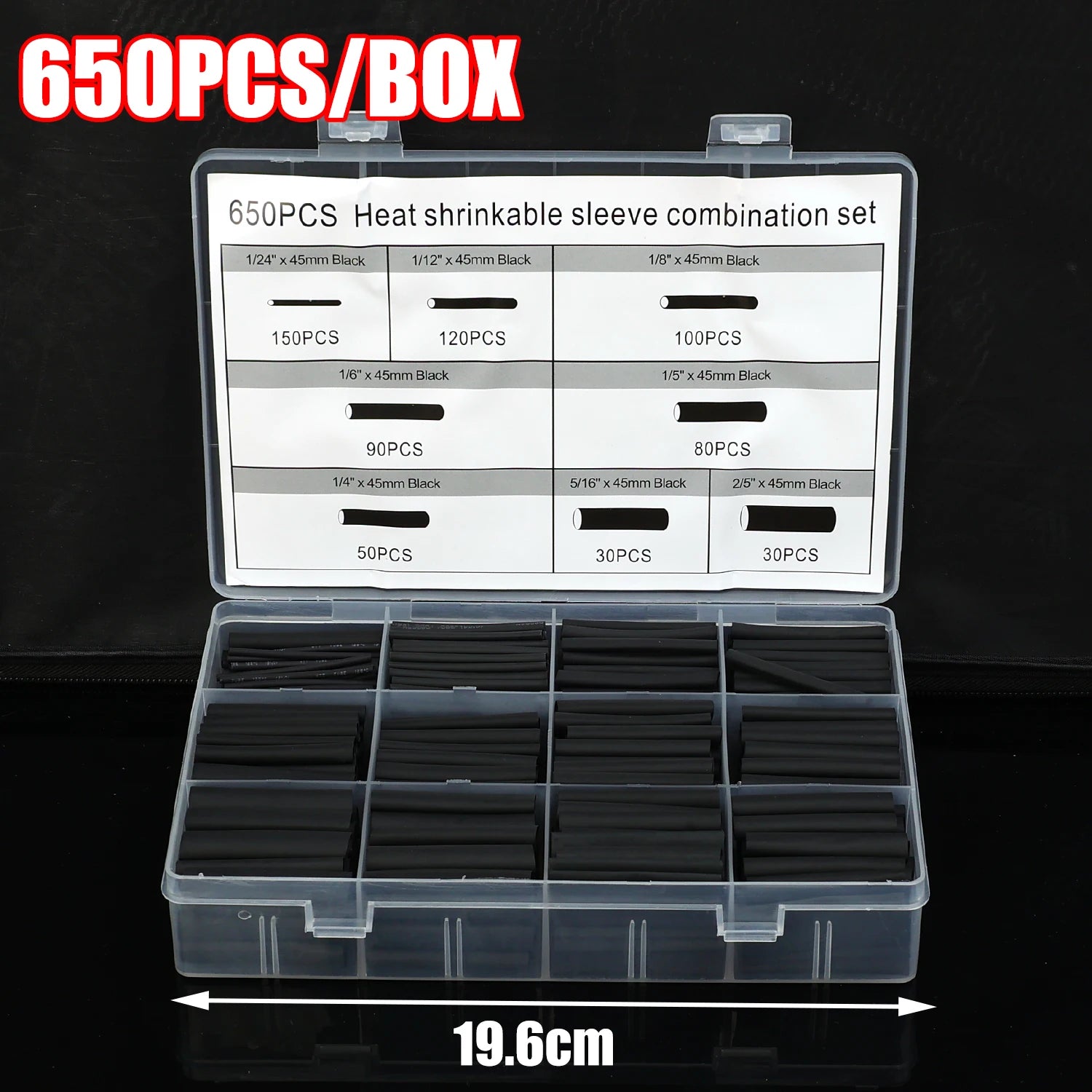 Heat Shrink Tubing Kit – Assorted Sizes Electrical Wire Sleeving | Gearelo