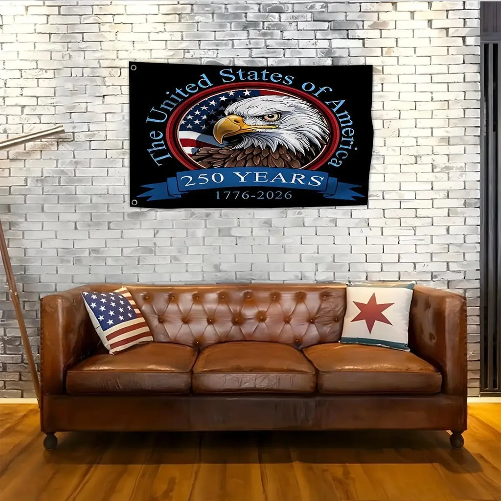 250th Anniversary Independence Flag – 1776–2026 Patriotic Bald Eagle Indoor/Outdoor | Gearelo