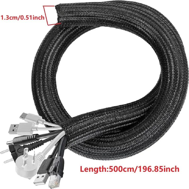 Braided Cable Sleeve PET Nylon – Flexible Wire Protector, 1/3/5m | Gearelo
