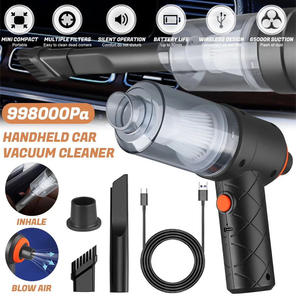 Portable Wireless Car Vacuum – Handheld Wet/Dry USB Rechargeable – United States | Gearelo