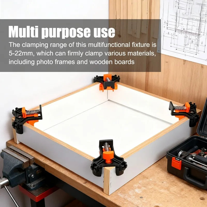 90° Corner Clamp Set – Adjustable Woodworking Right Angle Holder, 1/2/4-Pack | Gearelo