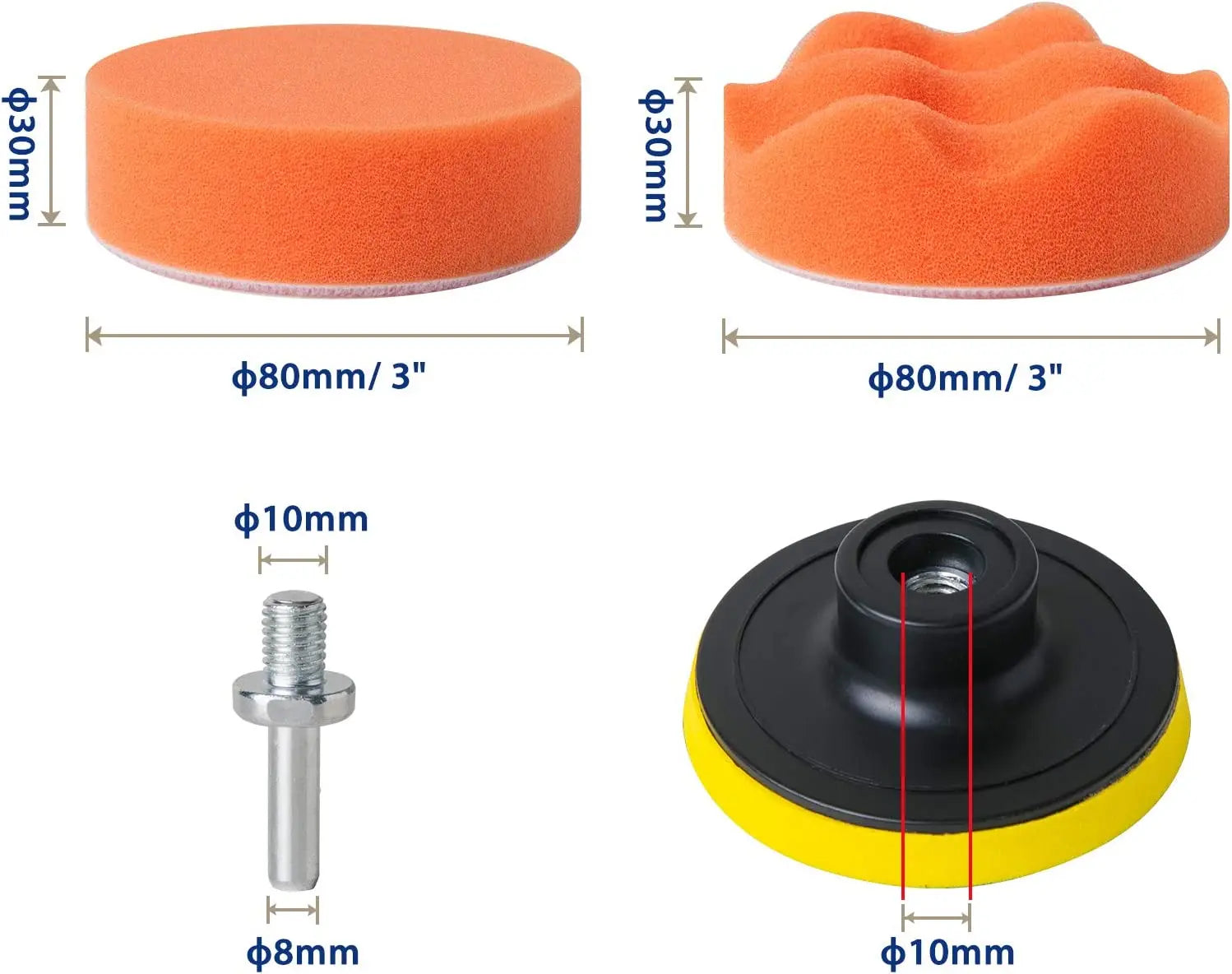 Car Headlight Restoration Kit – 3" Sanding & Polishing Pad Set, 15–65pc | Gearelo