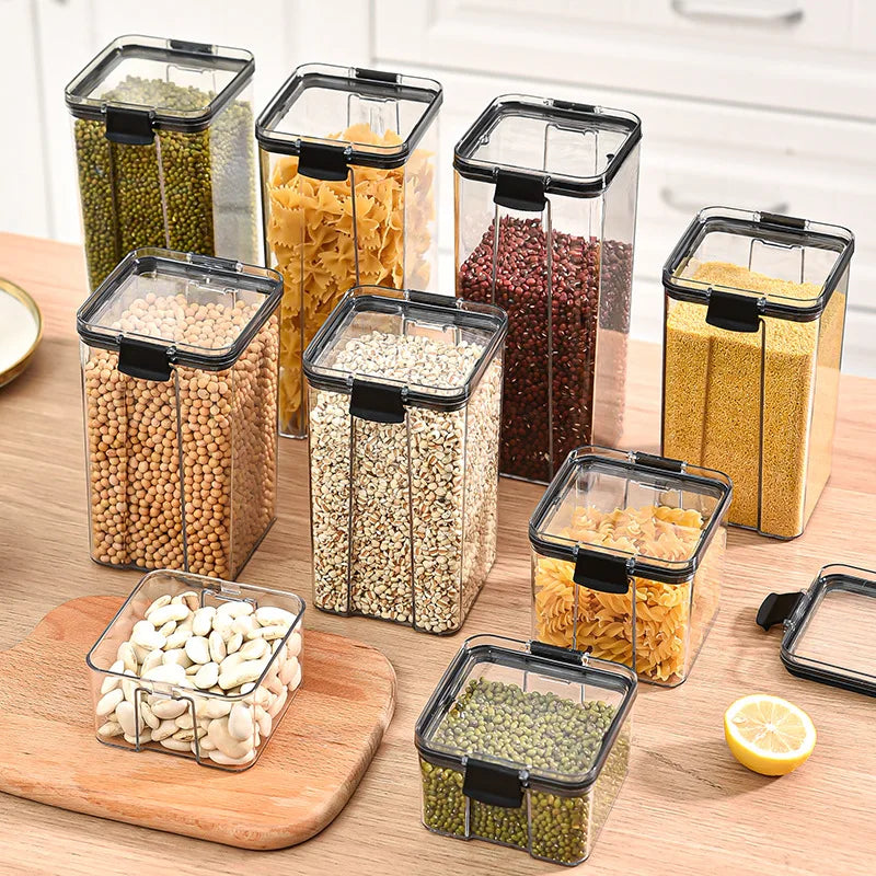 Airtight Kitchen Storage Jars Set – Moisture-Proof Grain & Seasoning Organizer | Gearelo