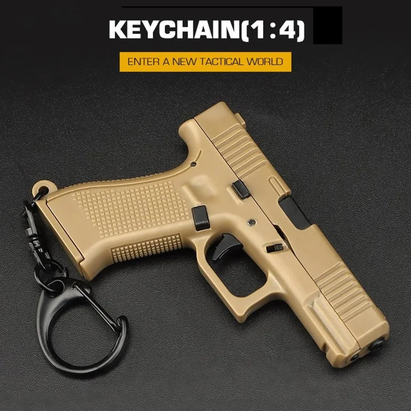 Pistol Keychain Charm – Realistic Miniature Model with Removable Magazine | Gearelo