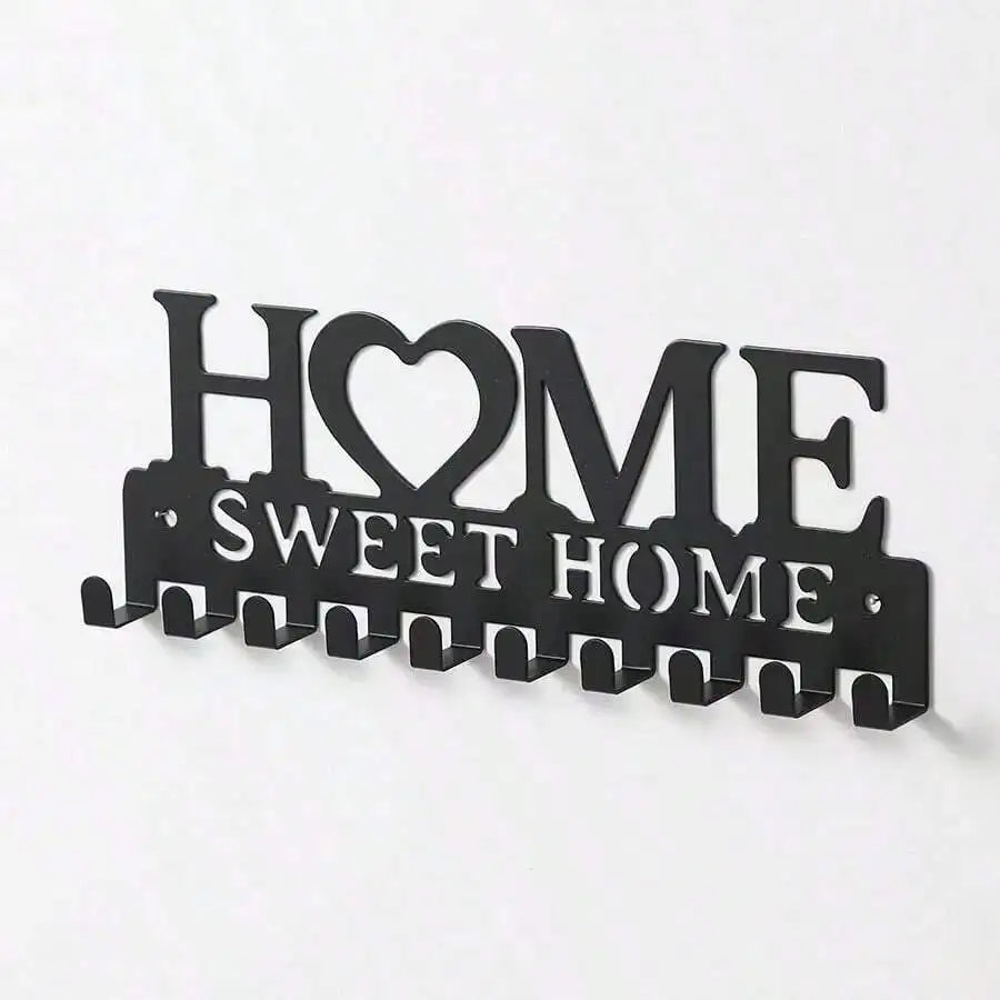 Metal Wall Key Hook – Black Decorative Storage Rack for Coats, Hats & Entryway | Gearelo