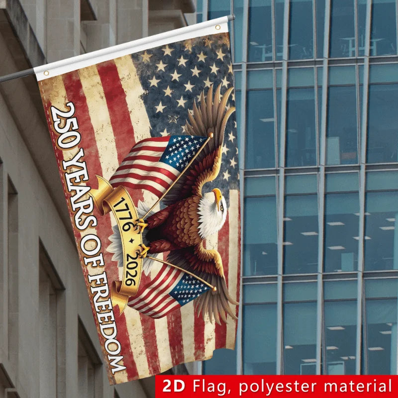 250th Anniversary Liberty Flag – 1776–2026 Bald Eagle Double-Sided Outdoor Flag | Gearelo