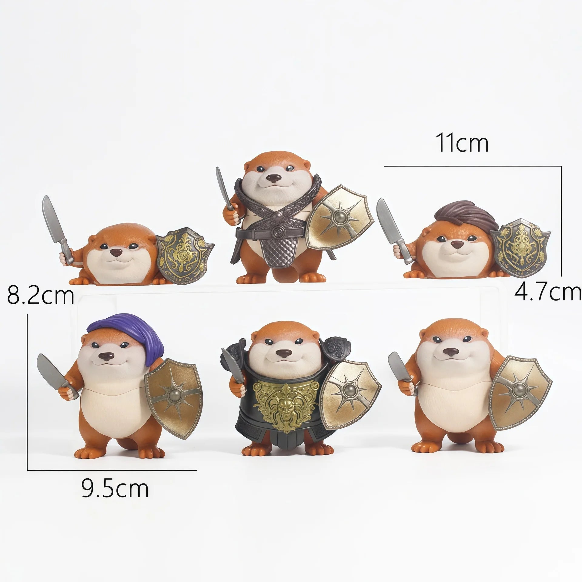 What The Dog Doing Knife Shield Figure Set – Desktop Ornament 6pcs | Gearelo