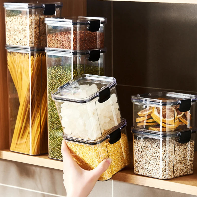 Airtight Kitchen Storage Jars Set – Moisture-Proof Grain & Seasoning Organizer | Gearelo