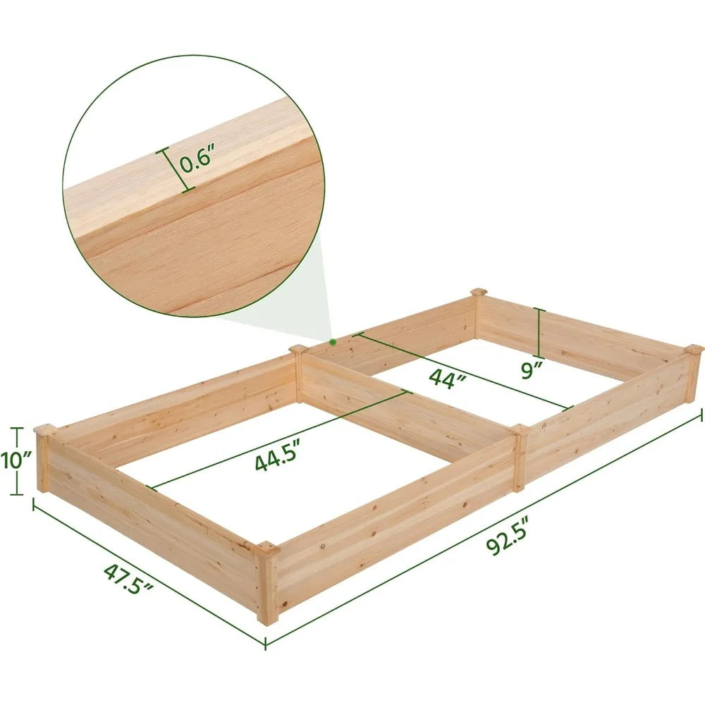 8×4ft Wooden Raised Garden Bed – Large Divisible Elevated Planter | Gearelo