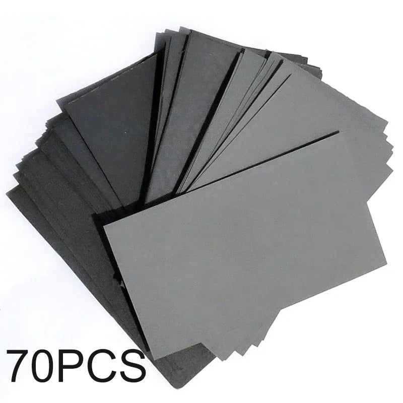 70-Pack Wet/Dry Sandpaper 600–2500 Grit – Automotive & Furniture Polishing Kit | Gearelo