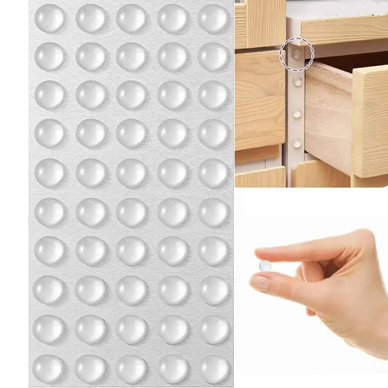 Self-Adhesive Cabinet Door Bumpers – 100pc Rubber Noise Reduction Pads – 10x3mm-100pcs | Gearelo