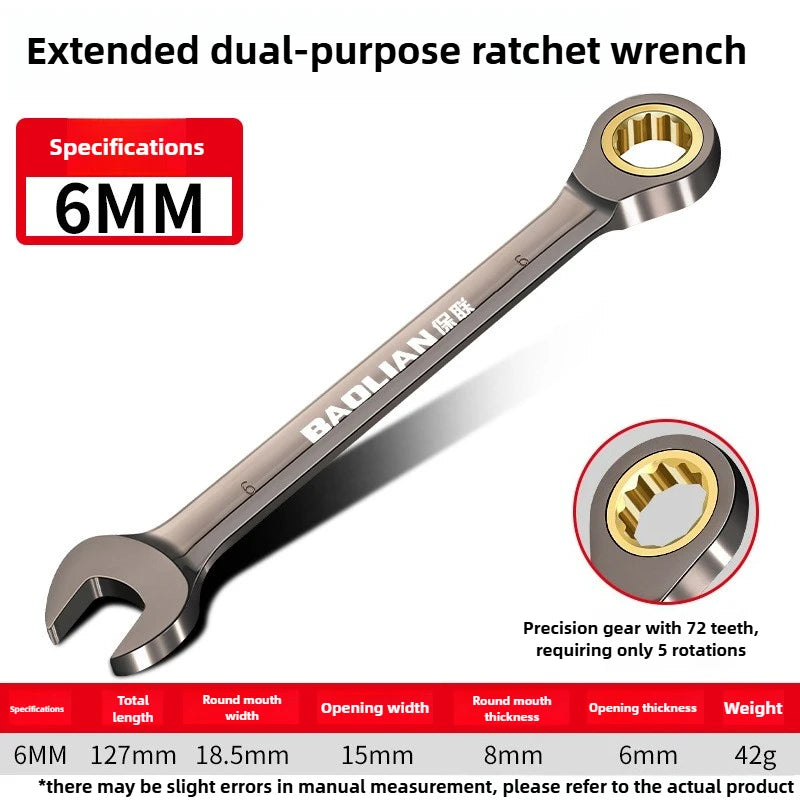 Universal Adjustable Torx Wrench – 8–22mm Ratchet Spanner Auto & Bike – 6mm | Gearelo