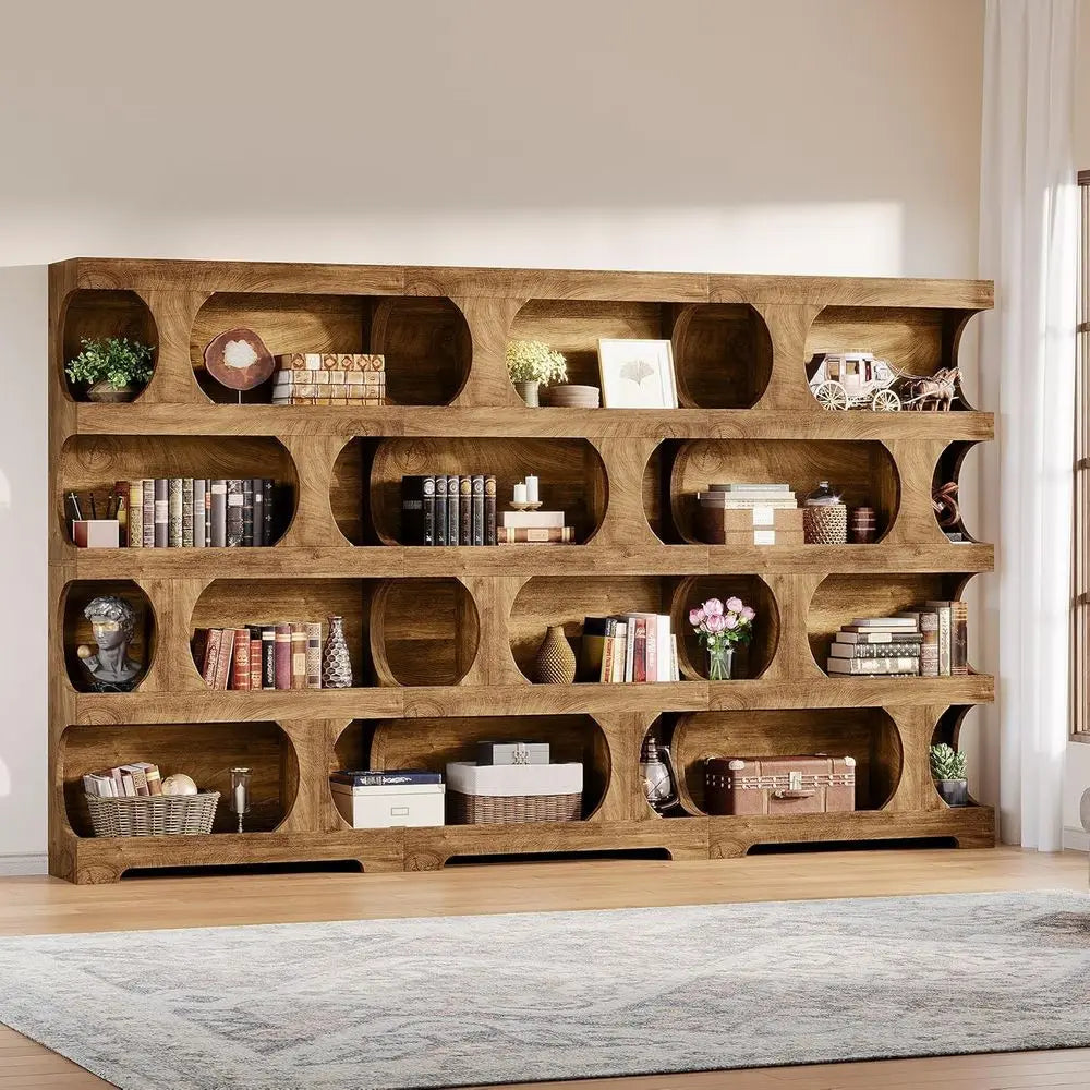 Asymmetrical 4-Tier Bookshelf 71" – Living Room & Home Office Shelf | Gearelo