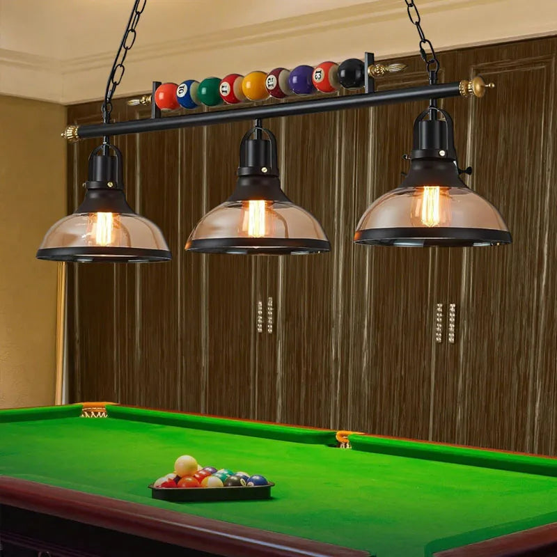 Retro Billiard LED Pendant Lamp – 3-Shade Adjustable Industrial Chandelier | Gearelo