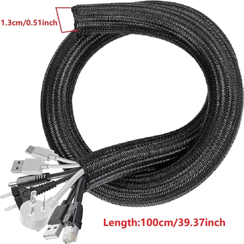 Braided Cable Sleeve PET Nylon – Flexible Wire Protector, 1/3/5m | Gearelo