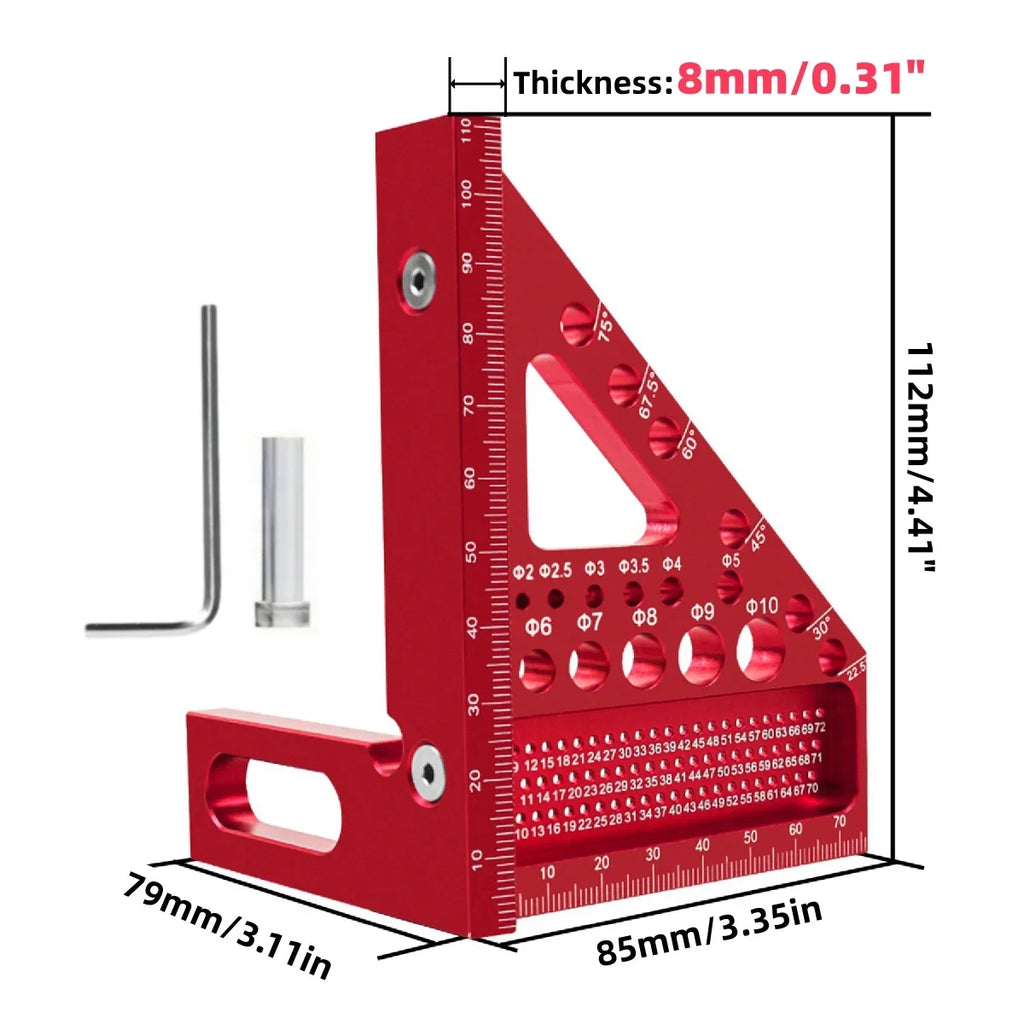 Multi-Angle Carpenter T-Square – Precision Aluminum Scribing Ruler for Woodworking | Gearelo