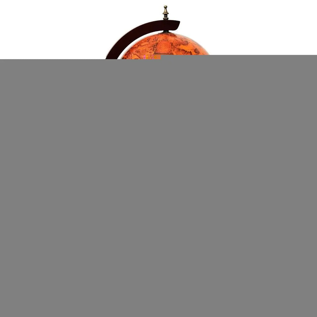 36" Vintage Italian Wood Globe Bar Stand – World Map Bottle Rack with Wheels | Gearelo
