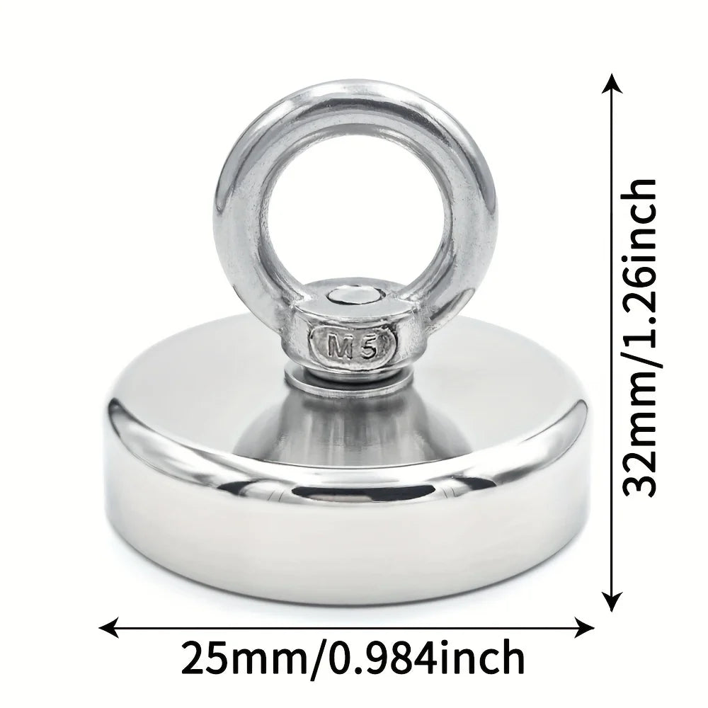 N52 Neodymium Salvage Fishing Magnet – 16–42mm Heavy-Duty Rare Earth Hook | Gearelo