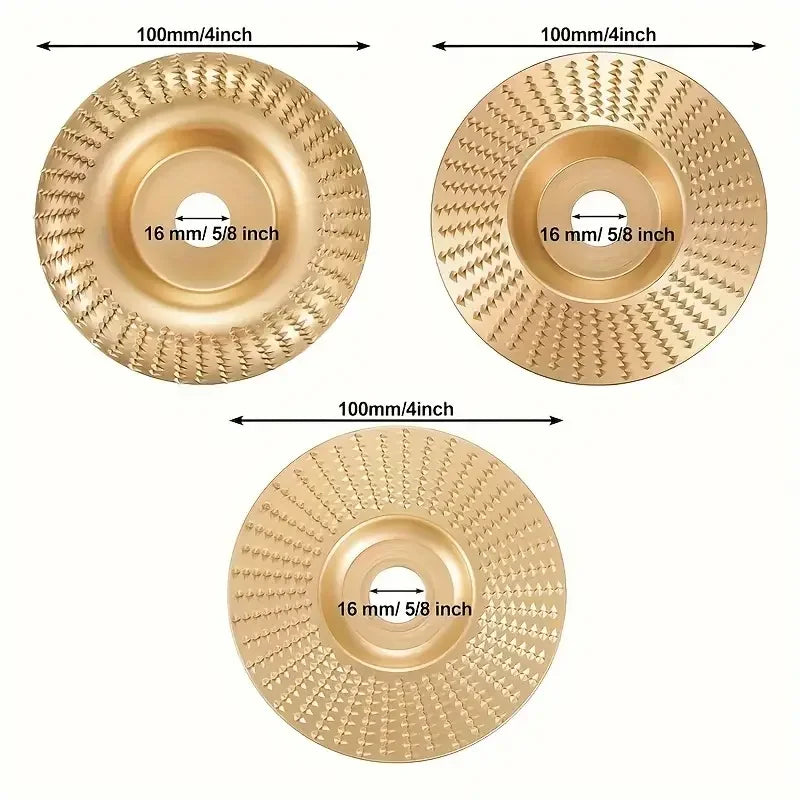 Woodworking Grinding Disc Set 3-Piece – 100mm Abrasive Angle Grinder | Gearelo
